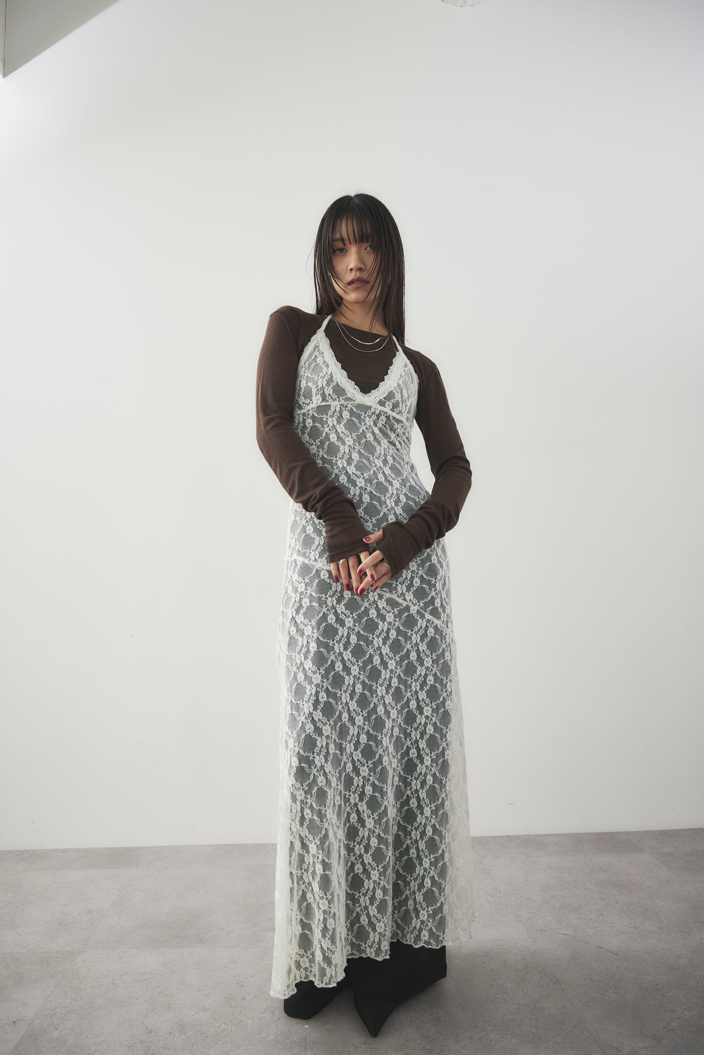 Halter neck lace dress