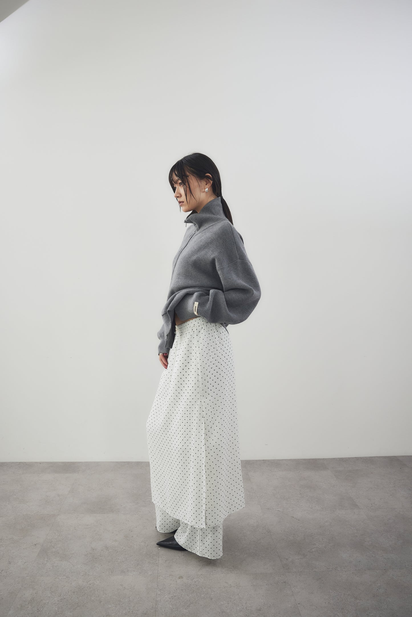 Sheer dot layered pants