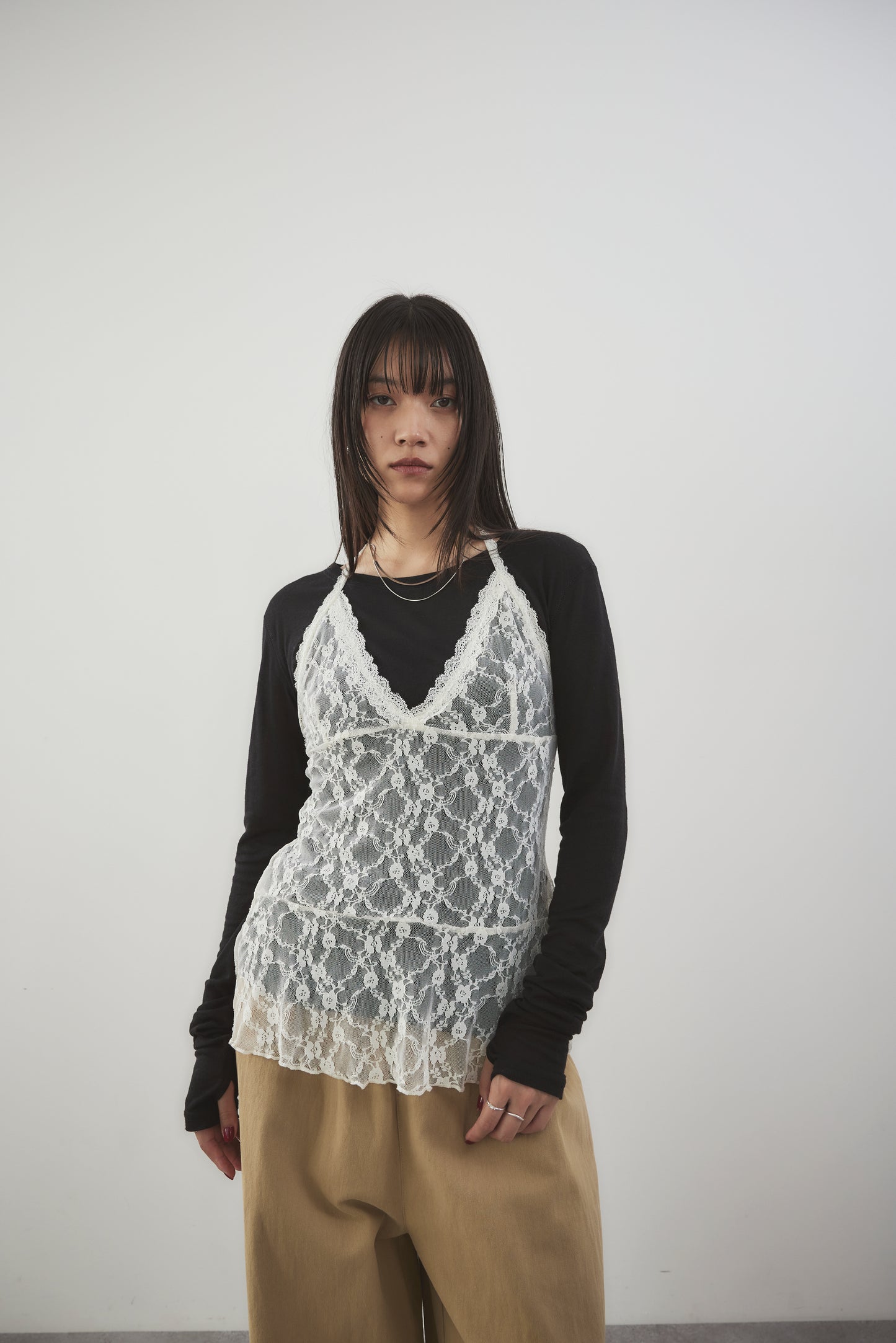 Halter neck lace top