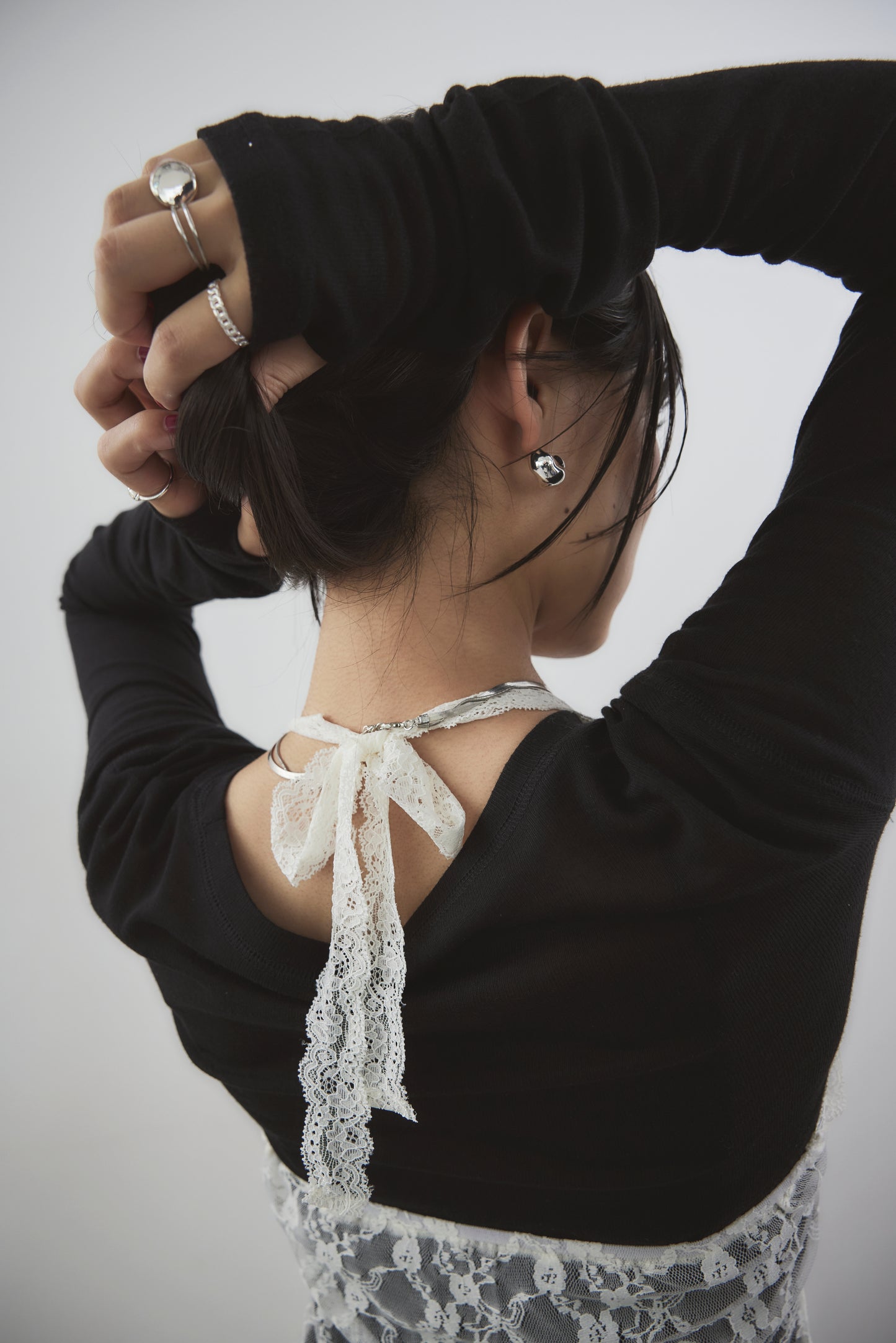 Halter neck lace top