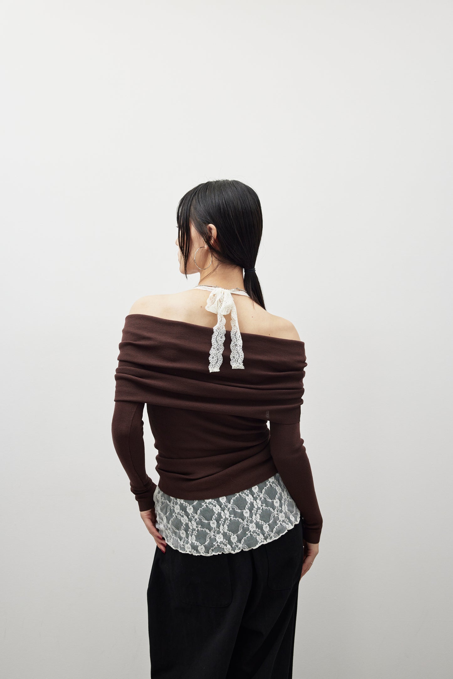 Halter neck lace top