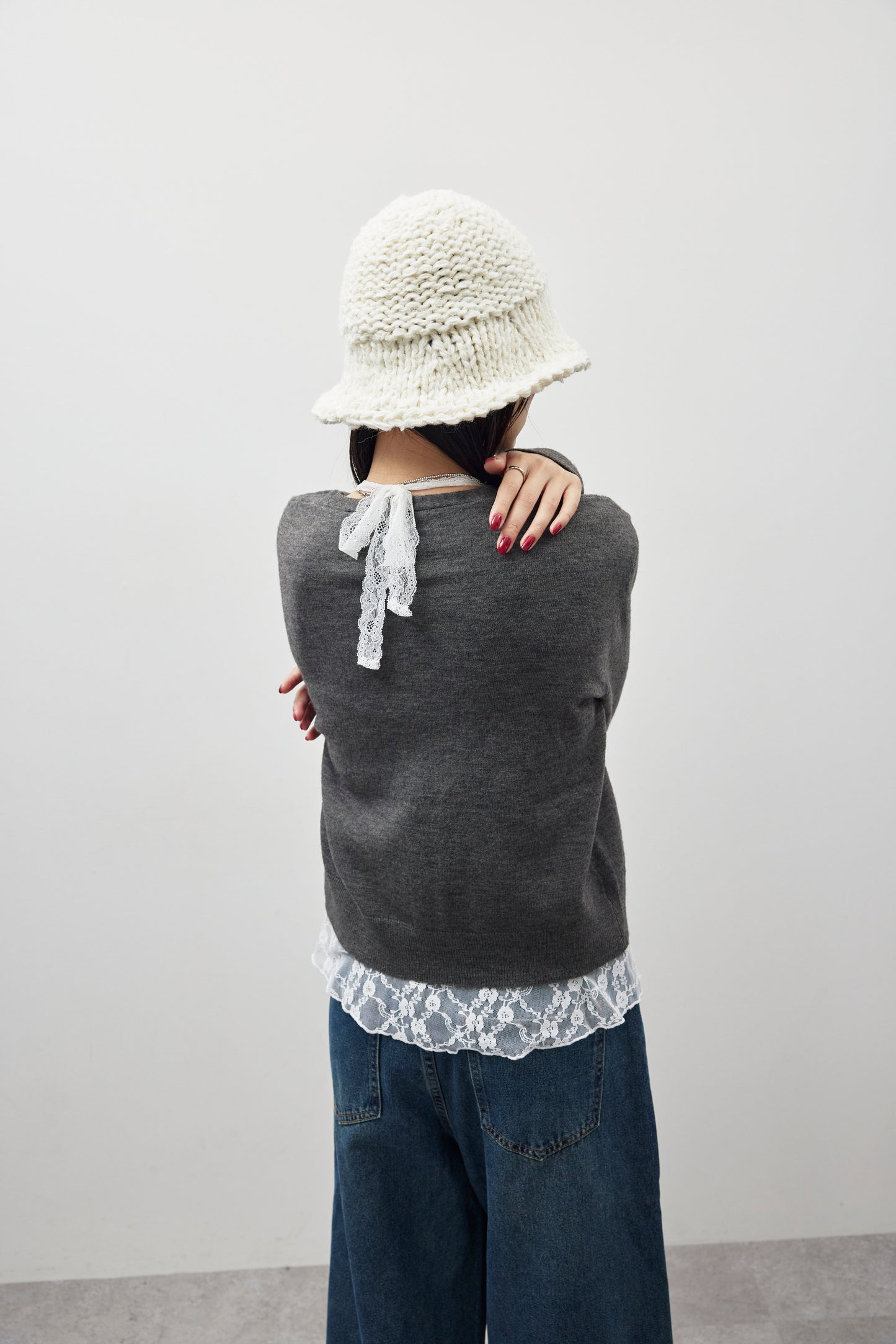 Halter neck lace top