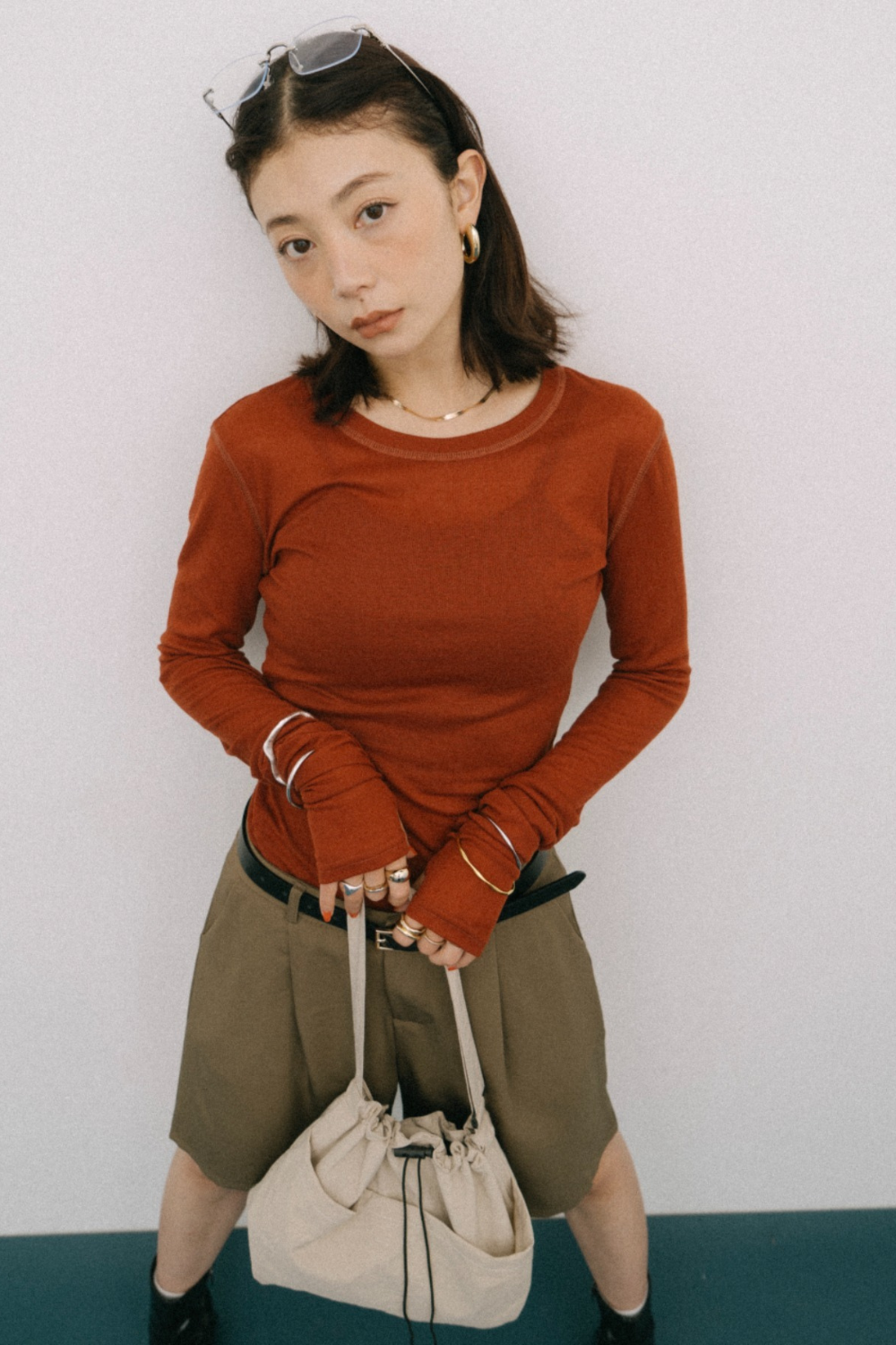 Sheer long sleeve tee