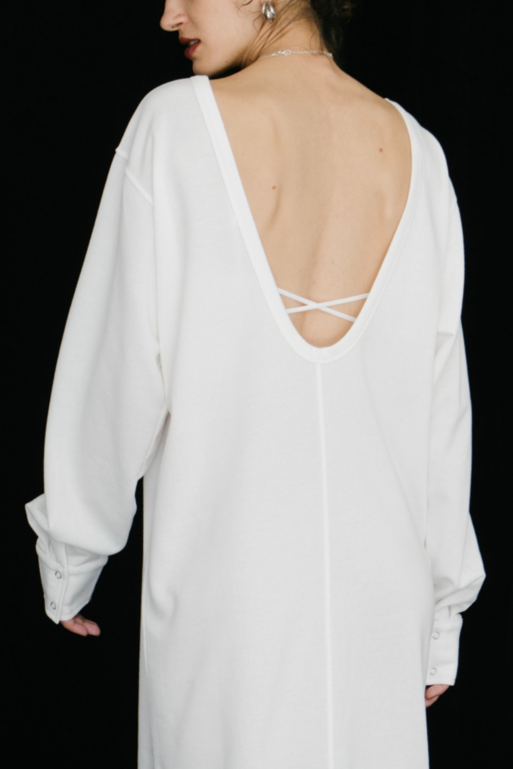 Back open cut dress