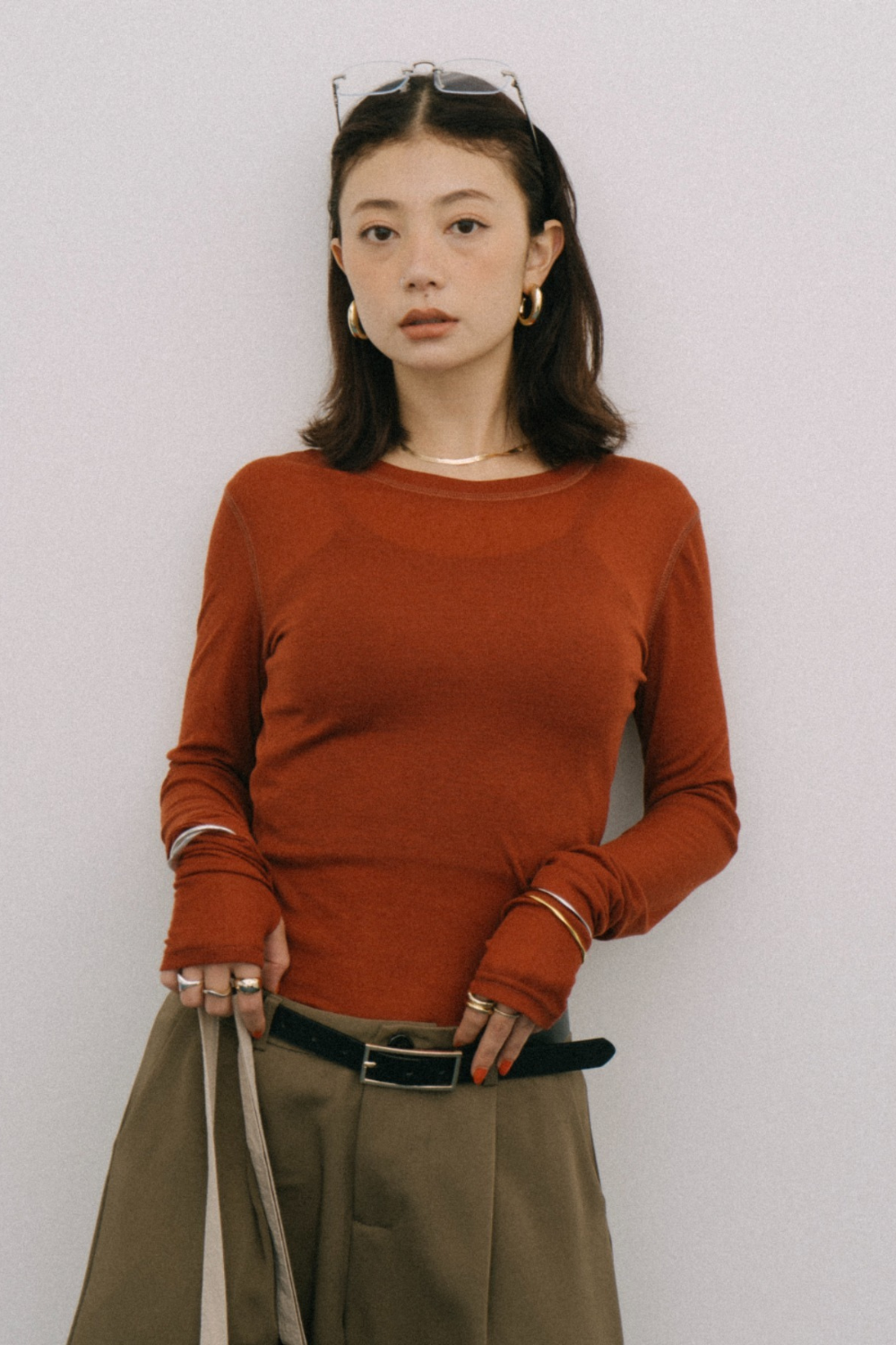 Sheer long sleeve tee