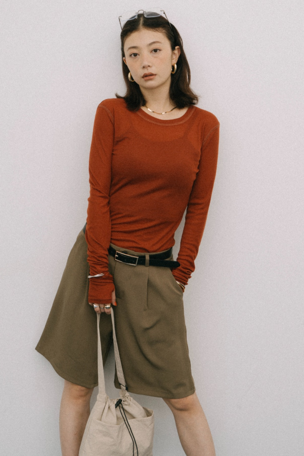 Sheer long sleeve tee
