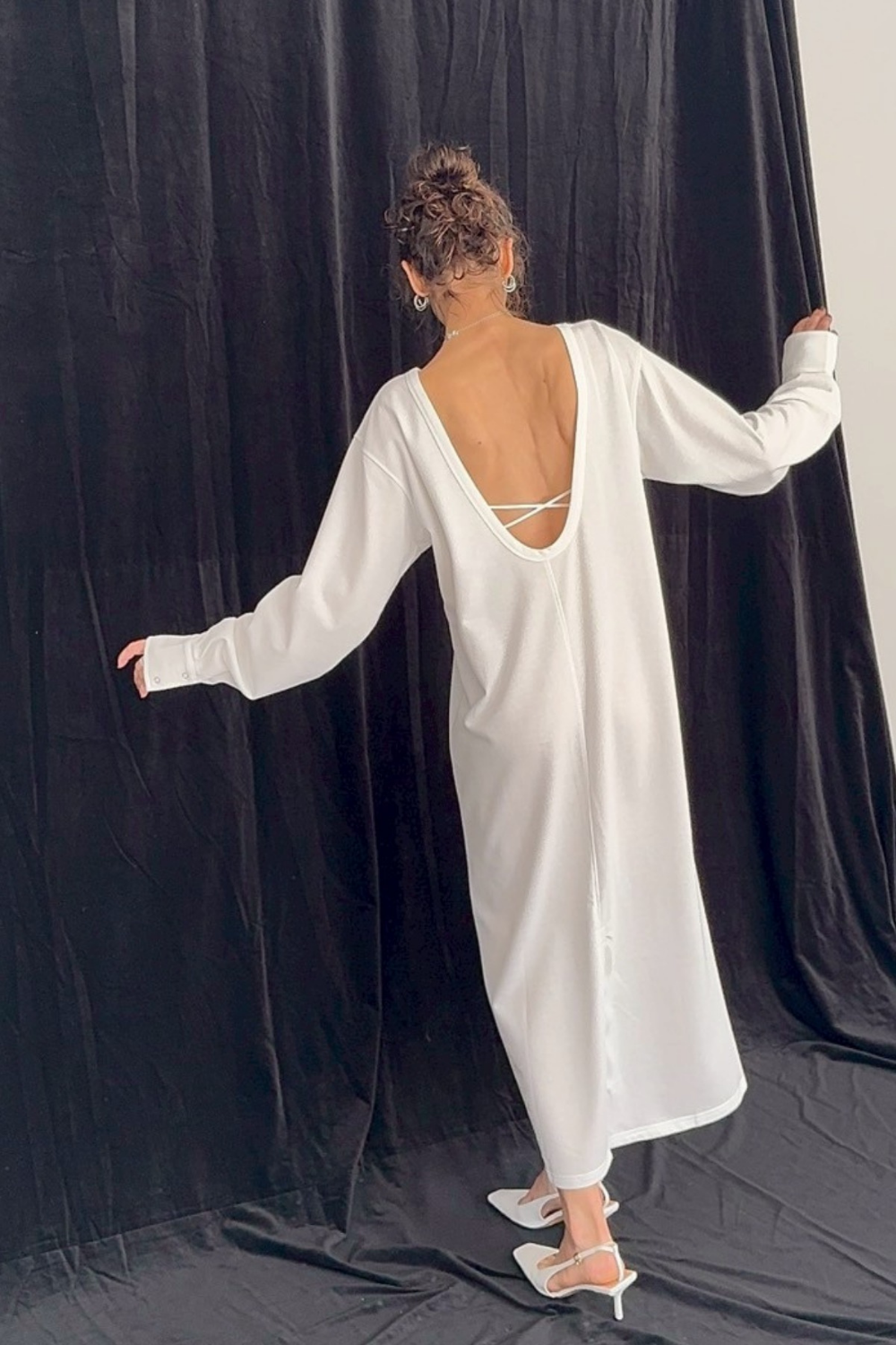 Back open cut dress