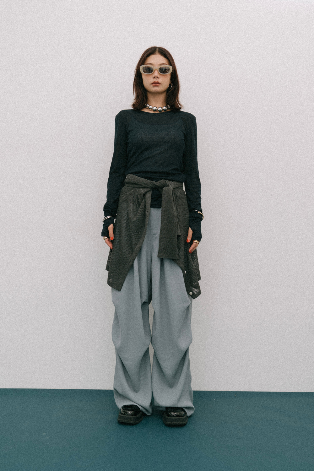 Sheer long sleeve tee