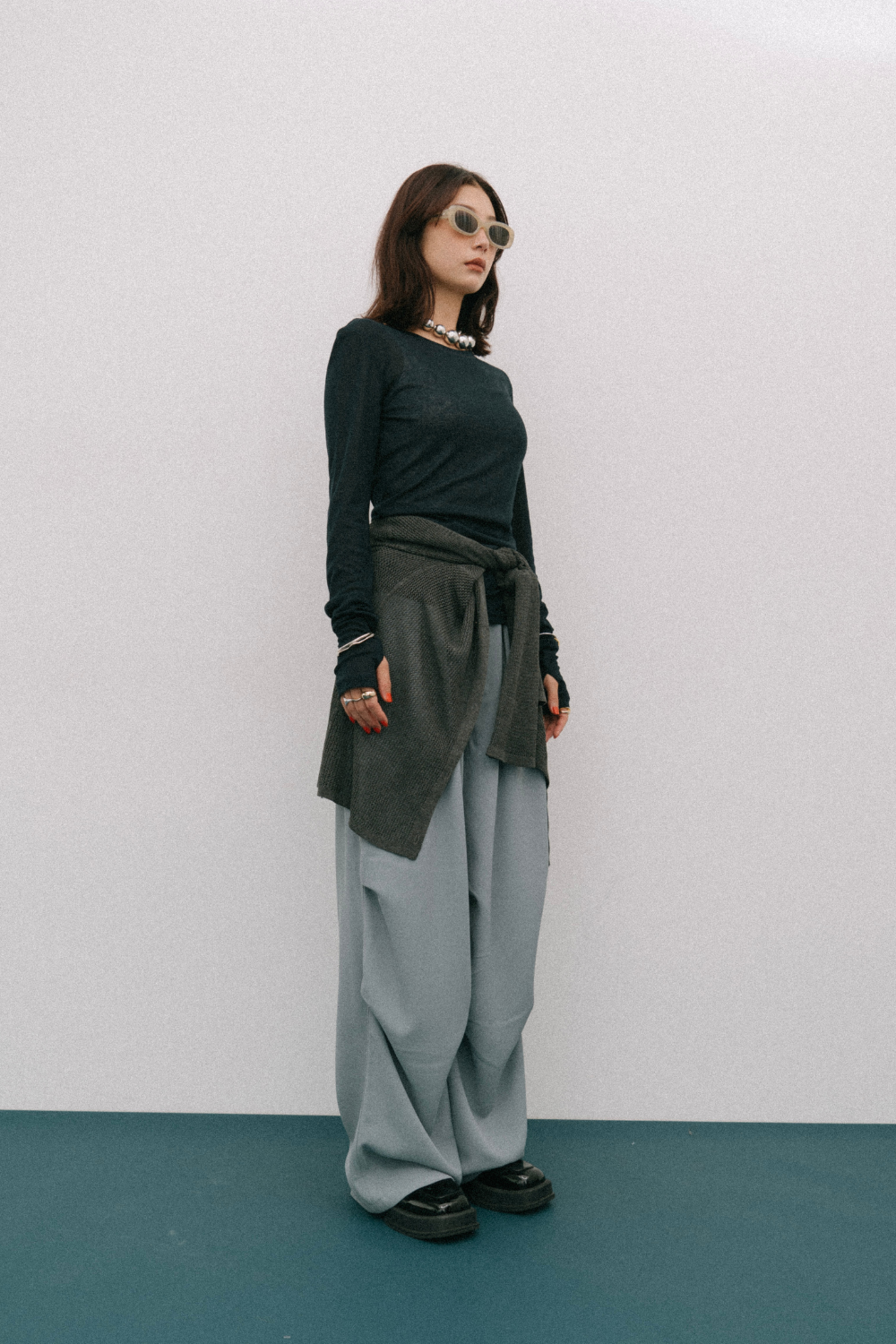 Sheer long sleeve tee