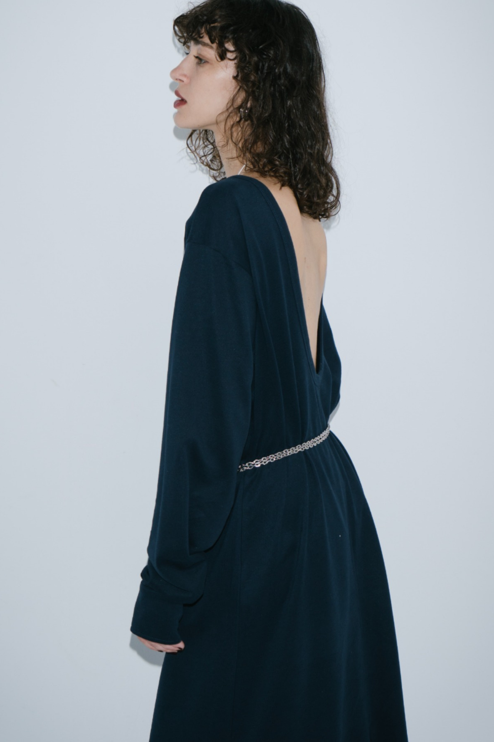 Back open cut dress