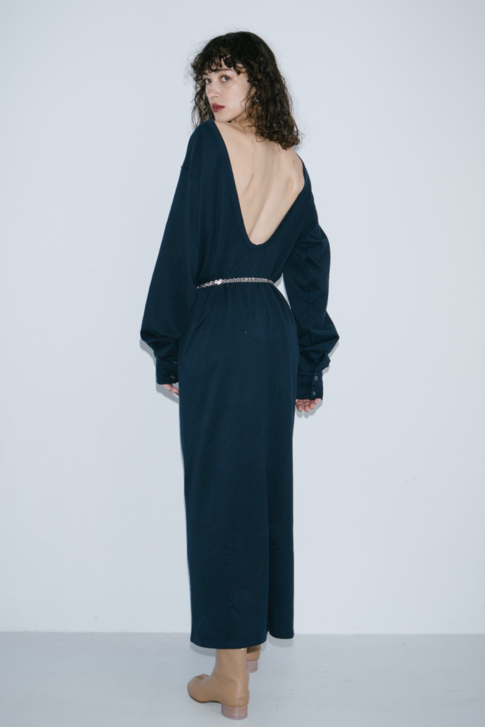 Back open cut dress