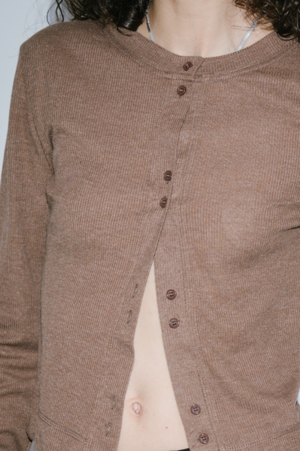 Sheer rib cardigan