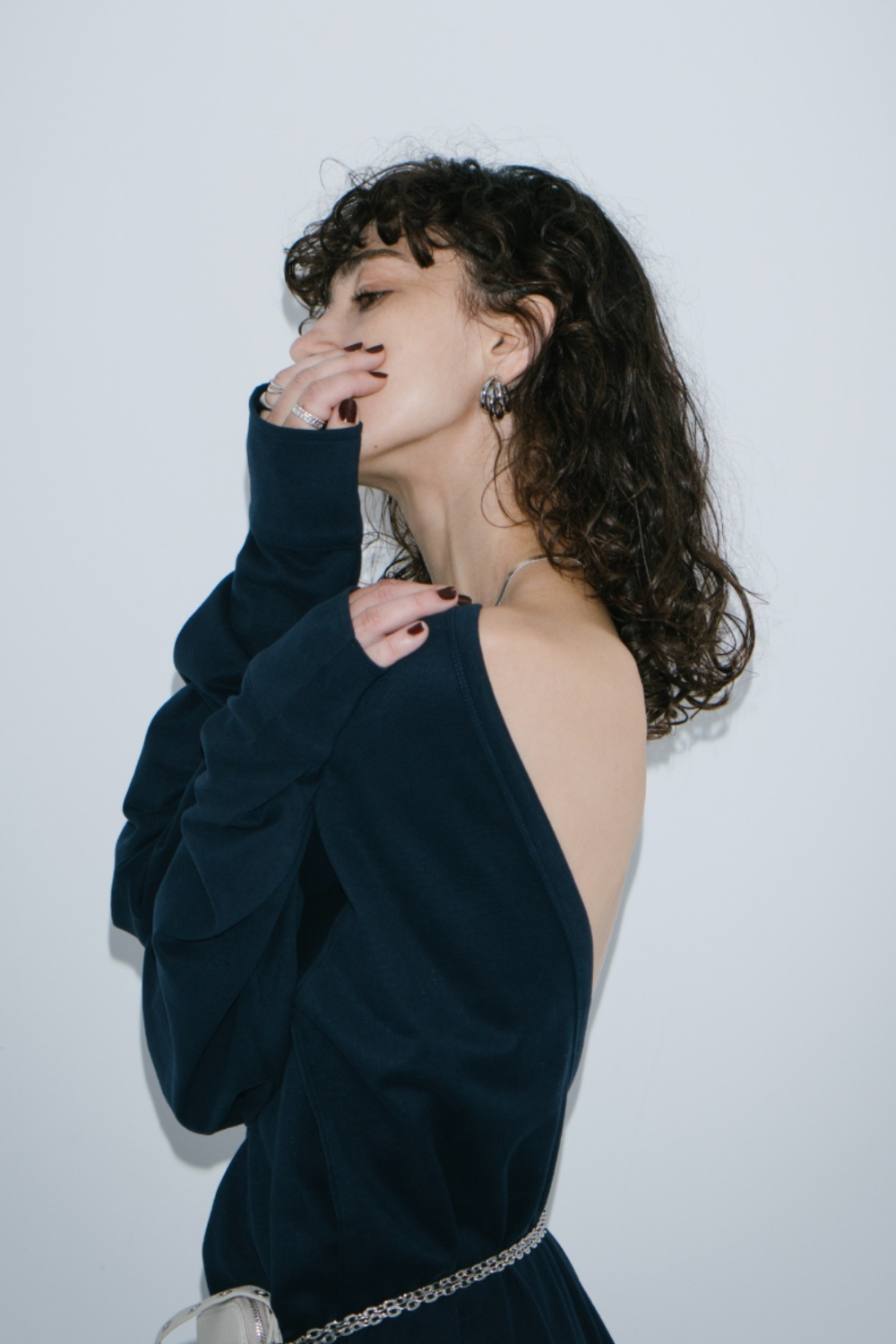 Back open cut dress