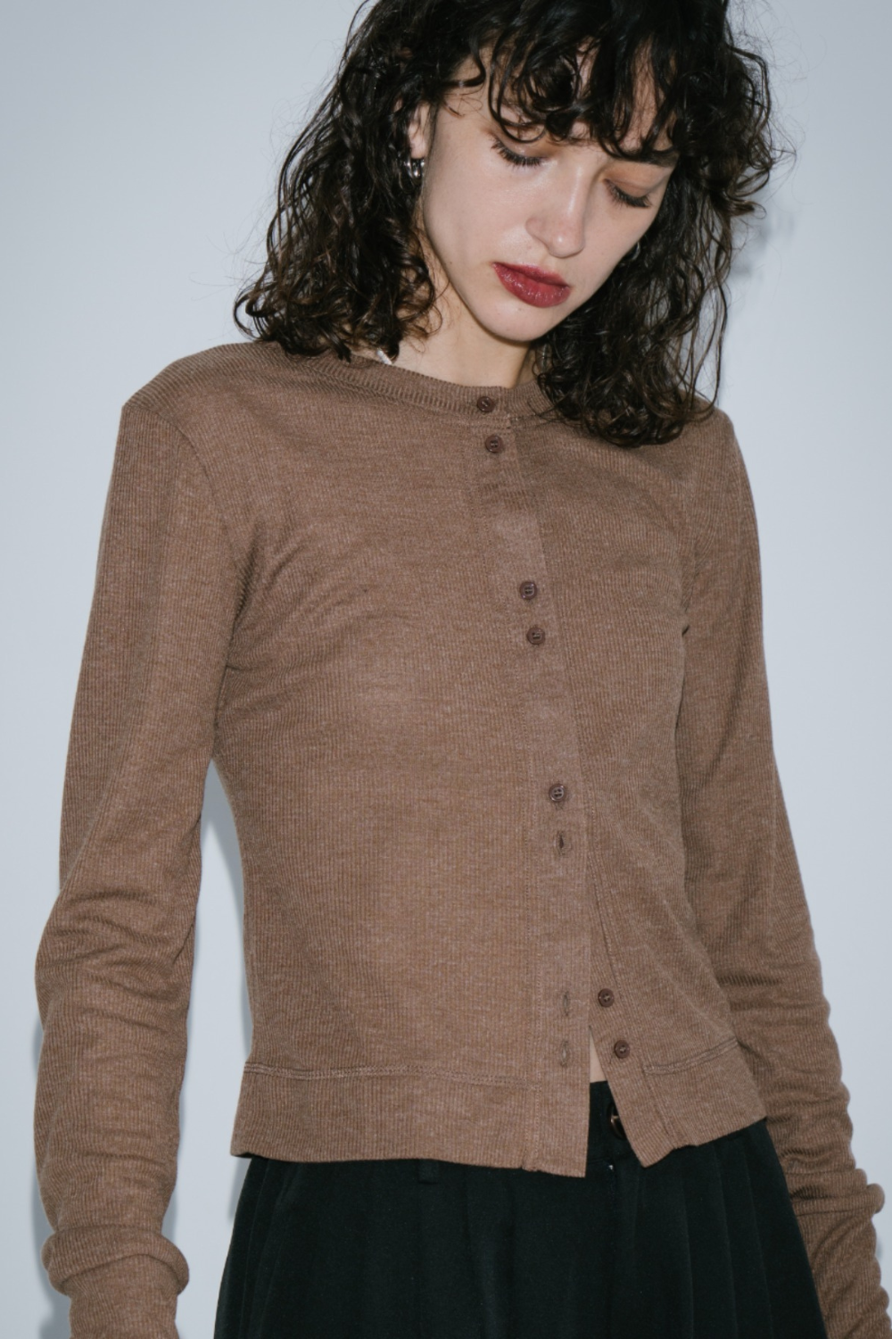 Sheer rib cardigan