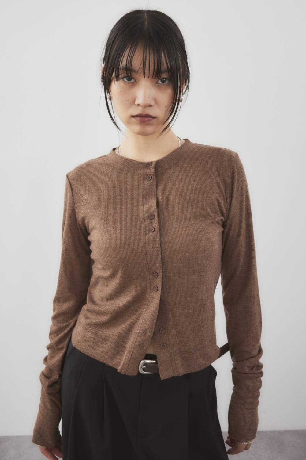 Sheer rib cardigan