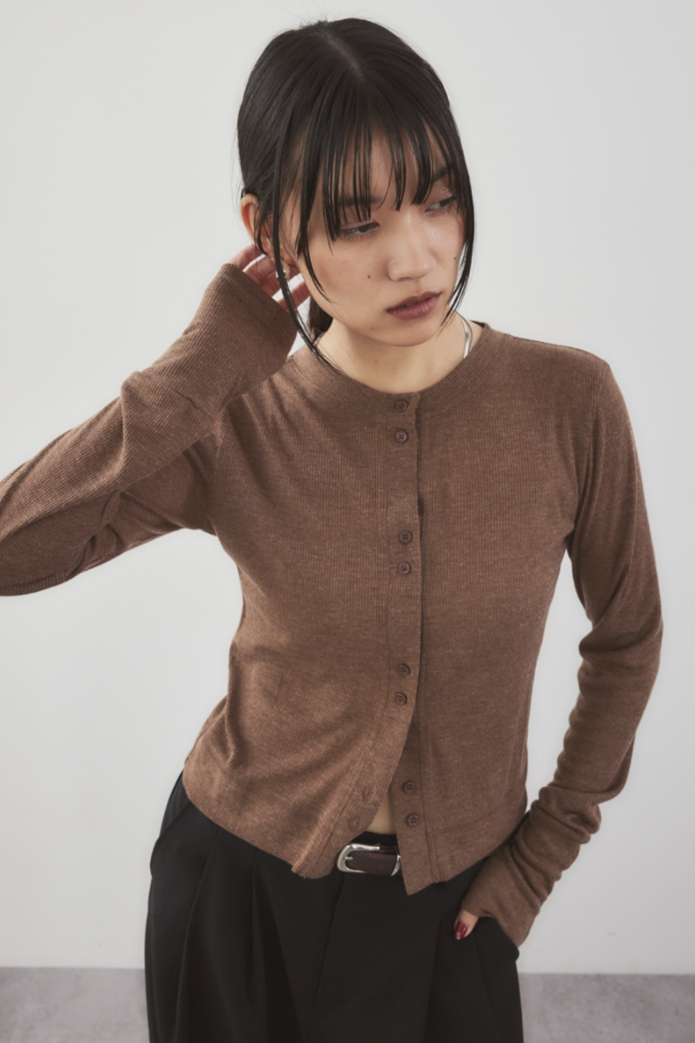 Sheer rib cardigan