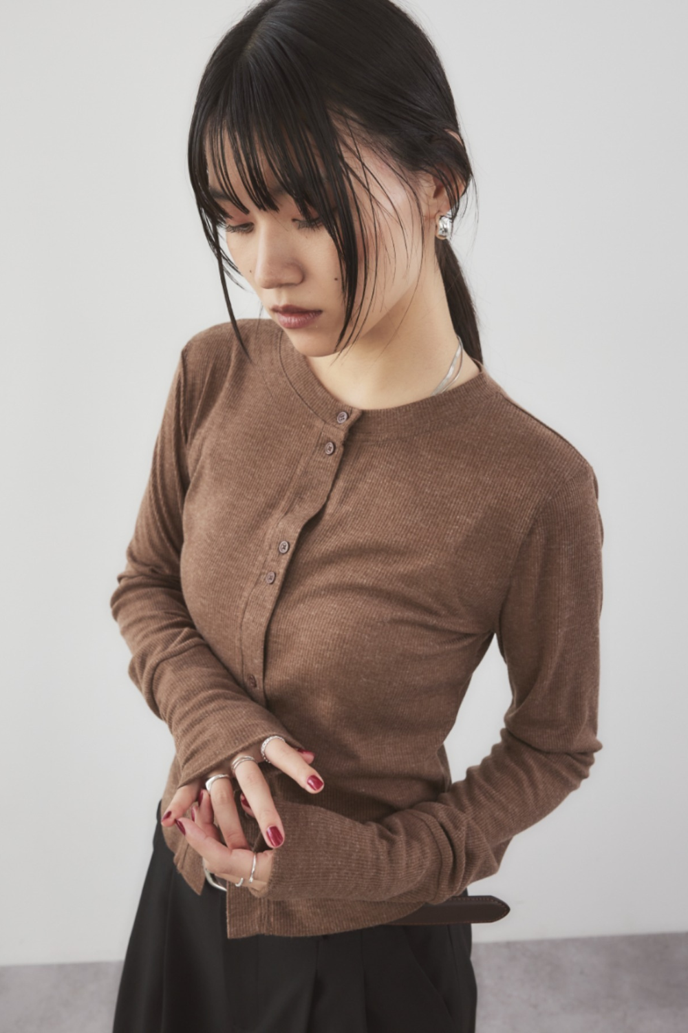 Sheer rib cardigan