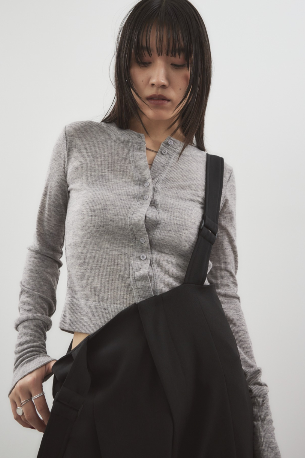 Sheer rib cardigan