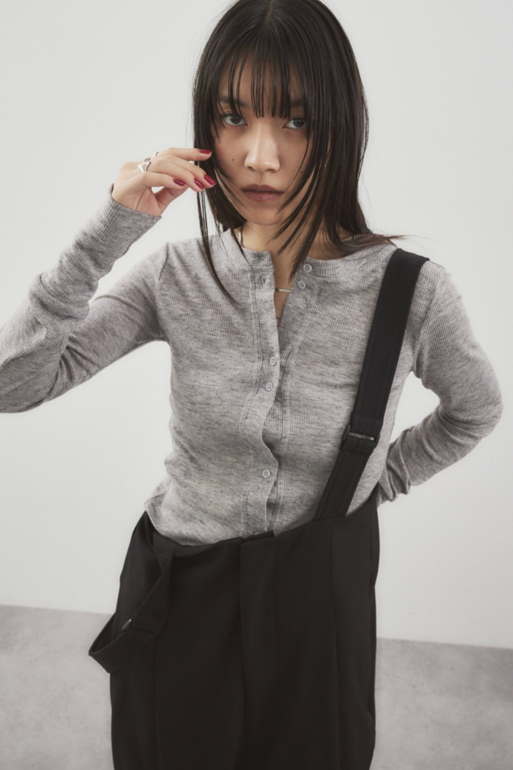 Sheer rib cardigan