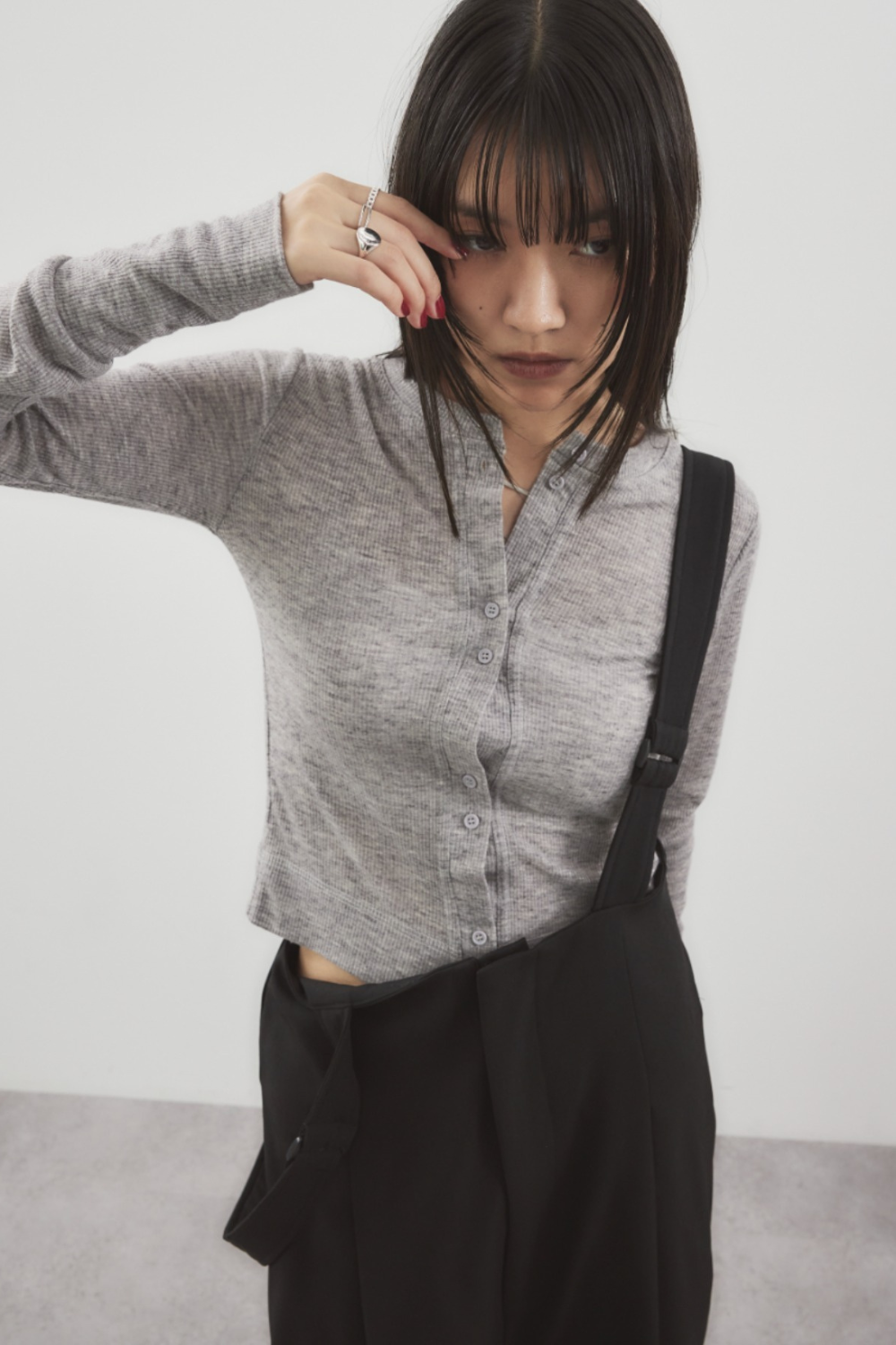 Sheer rib cardigan