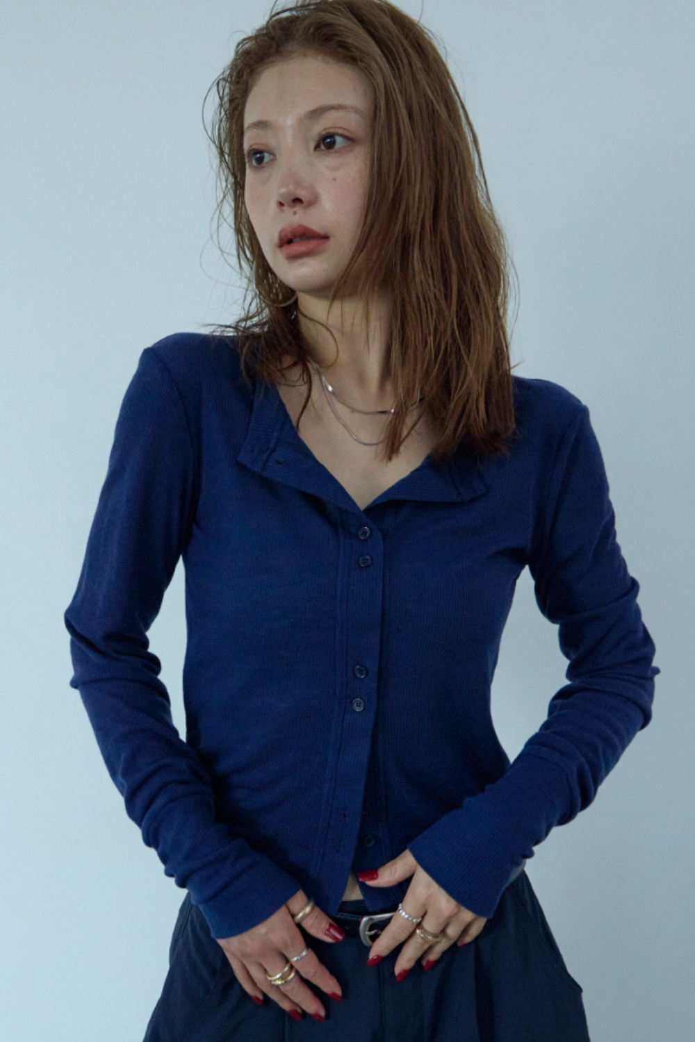 Sheer rib cardigan