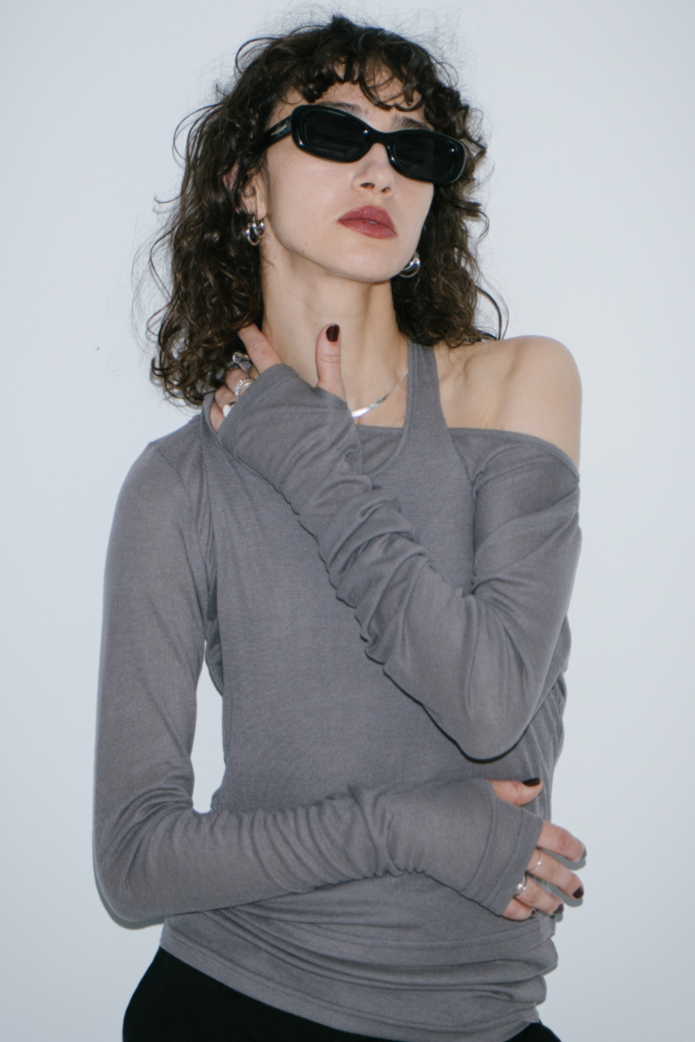 Halter layered sheer long T-Shirt
