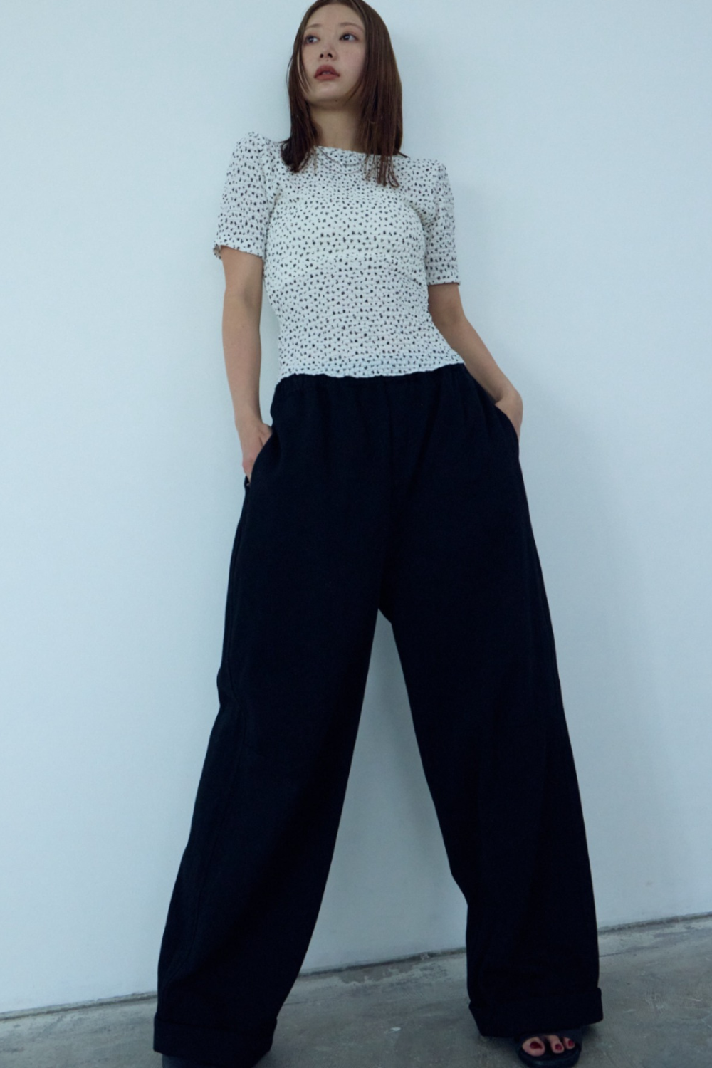 Flower front button TEE