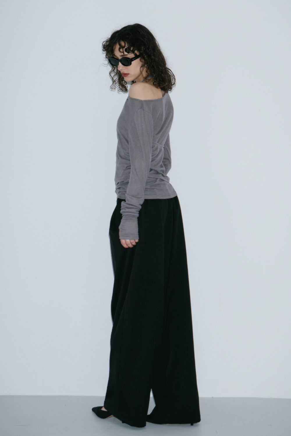 Halter layered sheer long T-Shirt