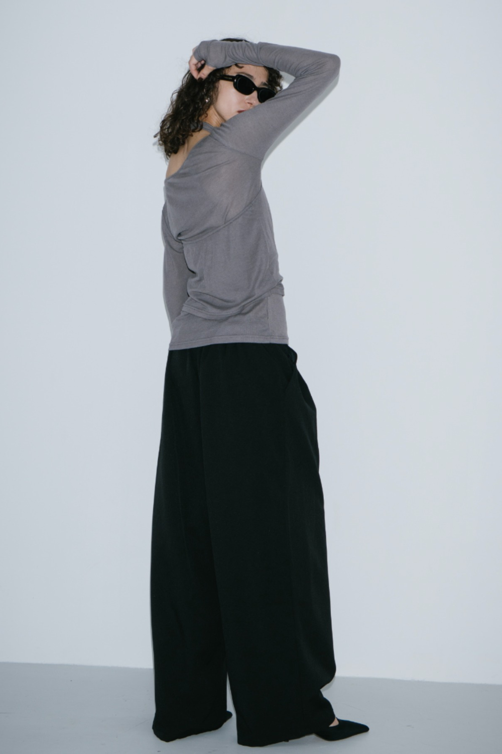 Halter layered sheer long T-Shirt
