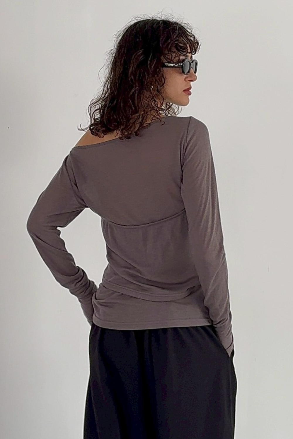 Halter layered sheer long T-Shirt