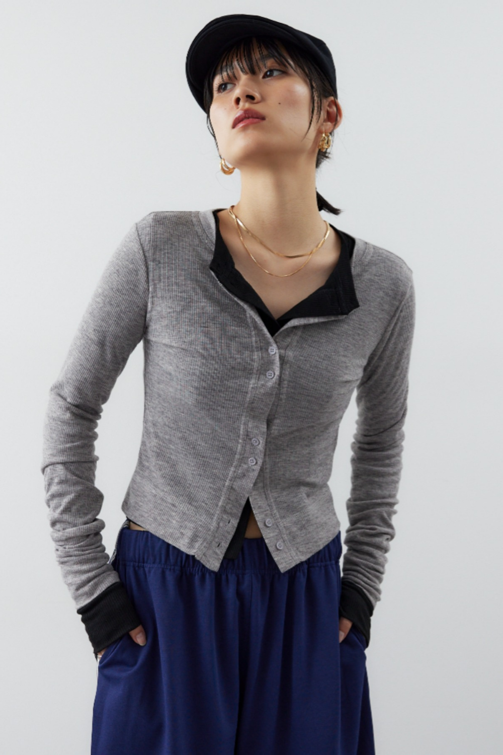 Sheer rib cardigan