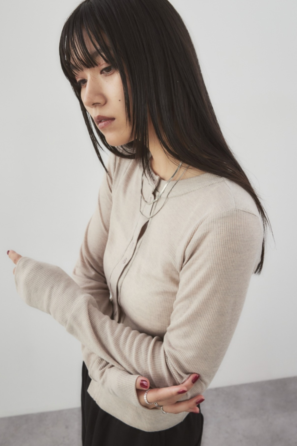 Sheer rib cardigan