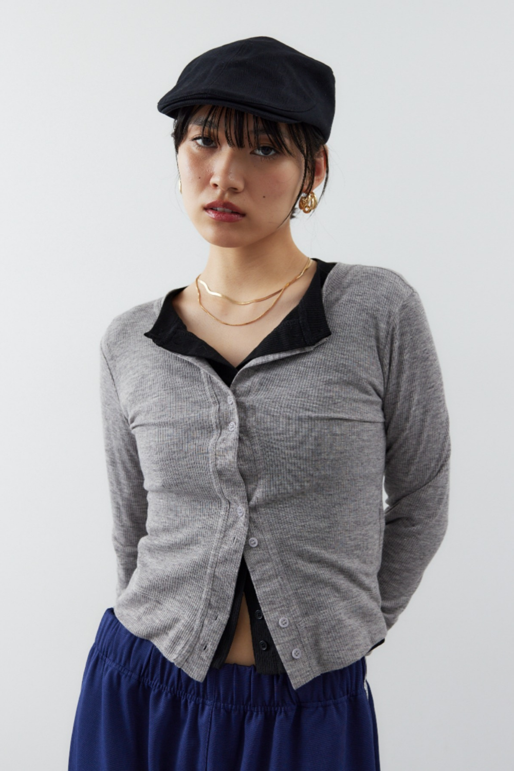 Sheer rib cardigan