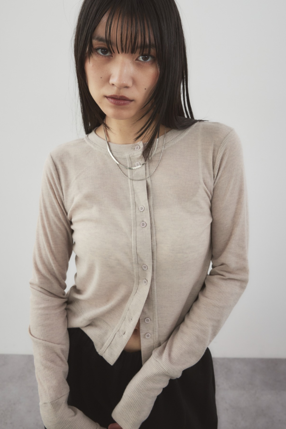 Sheer rib cardigan