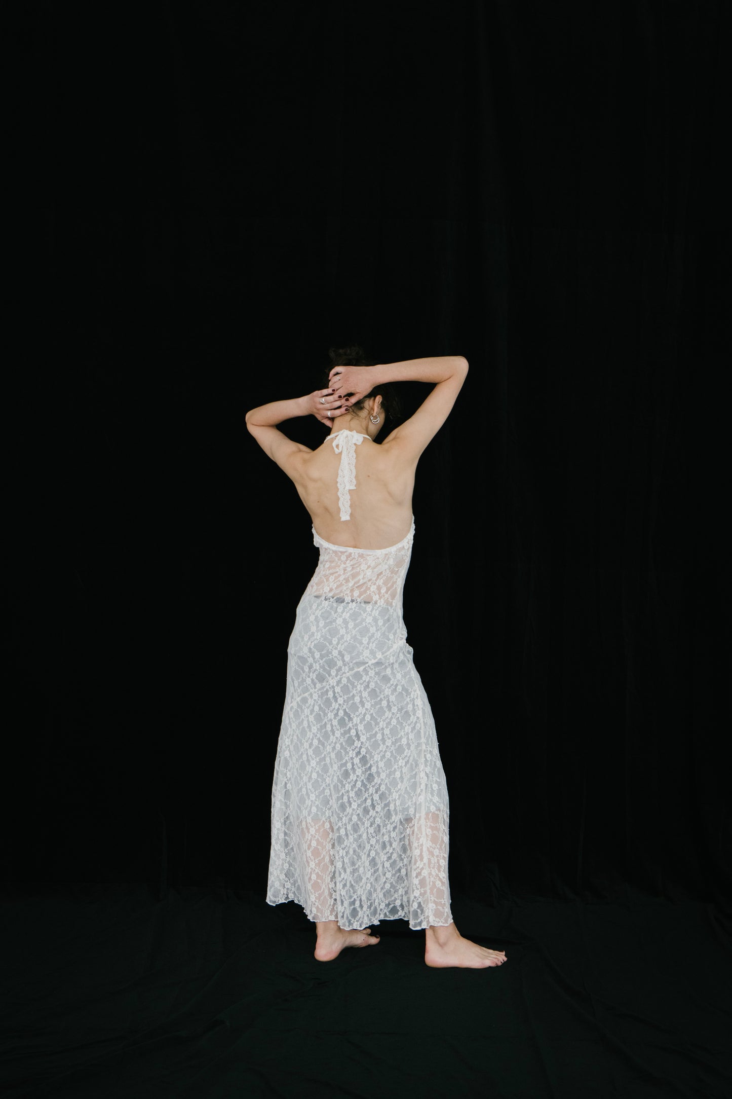 Halter neck lace dress