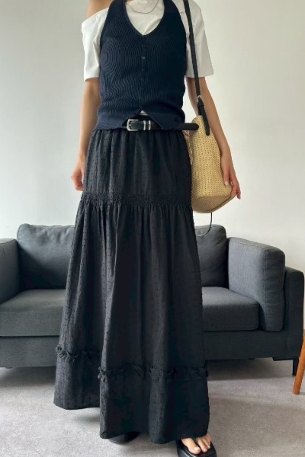 Halter neck knit vest