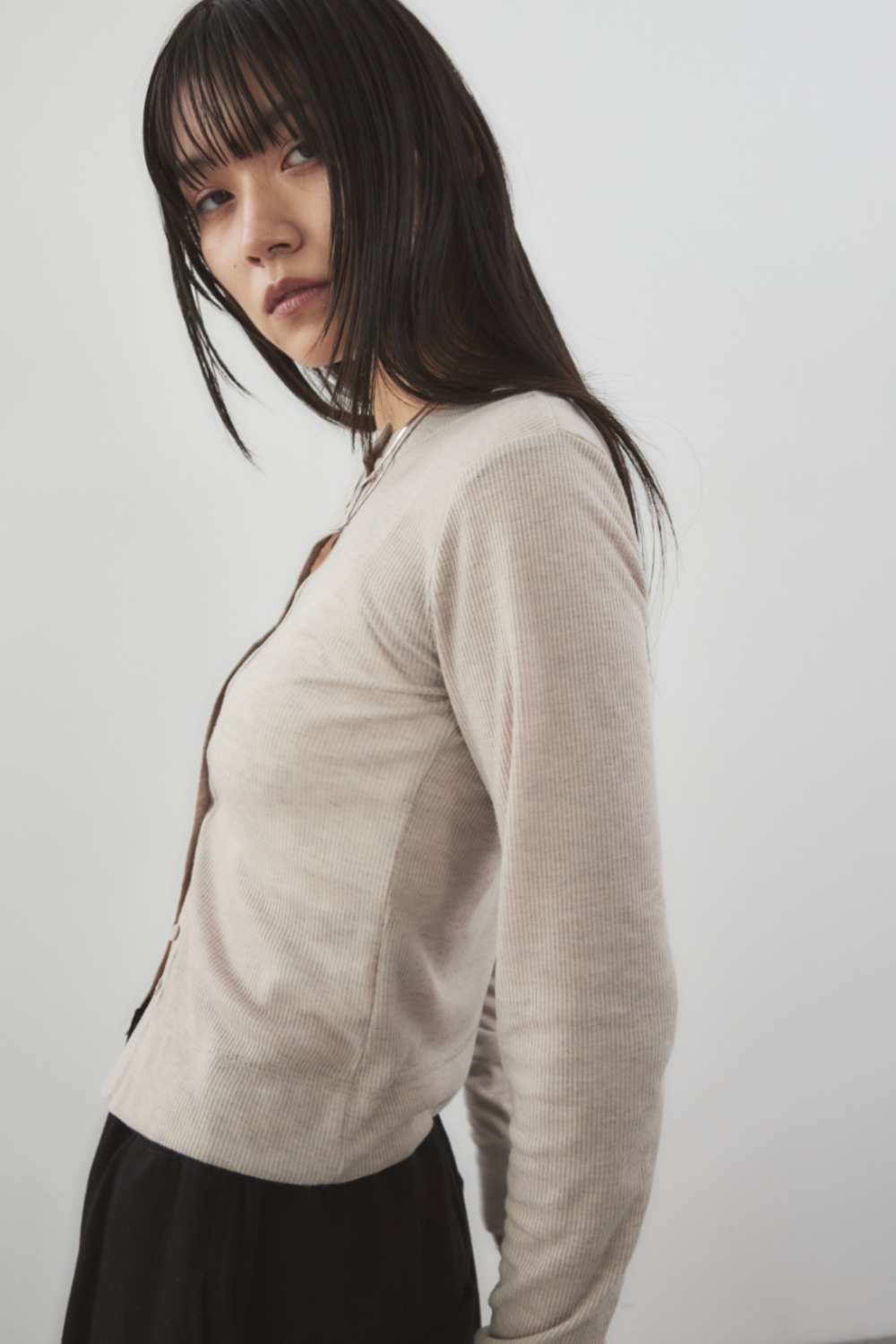 Sheer rib cardigan