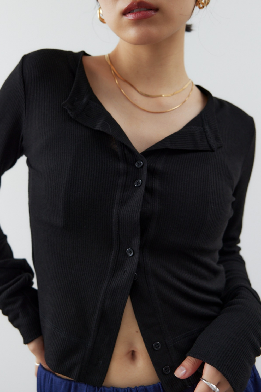 Sheer rib cardigan