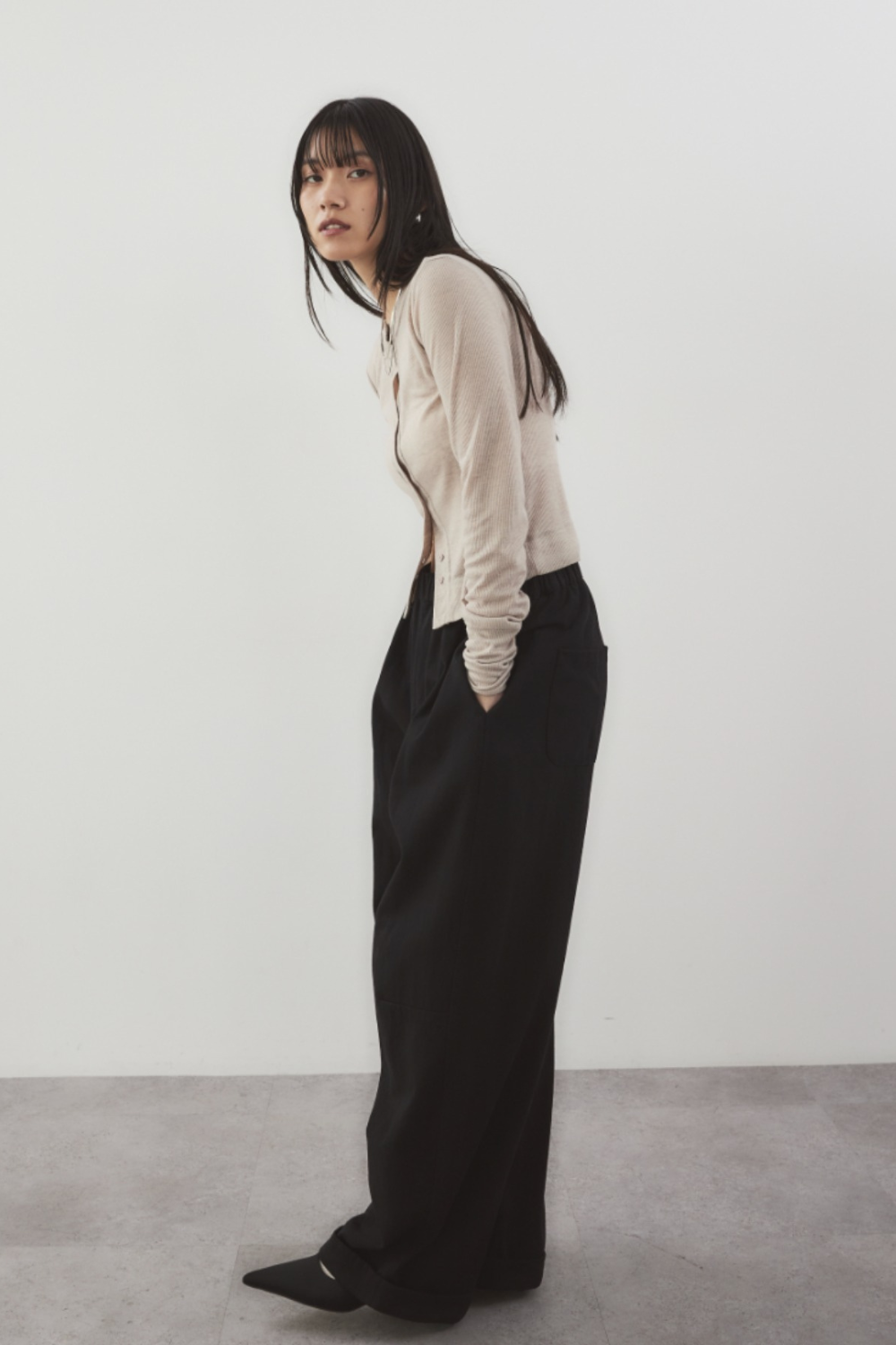Sheer rib cardigan