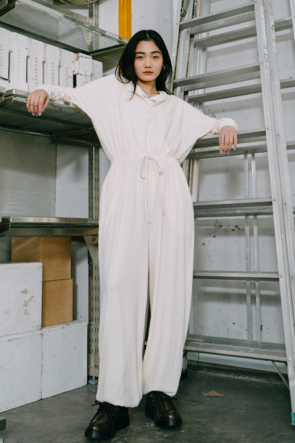 Rib henley rompers
