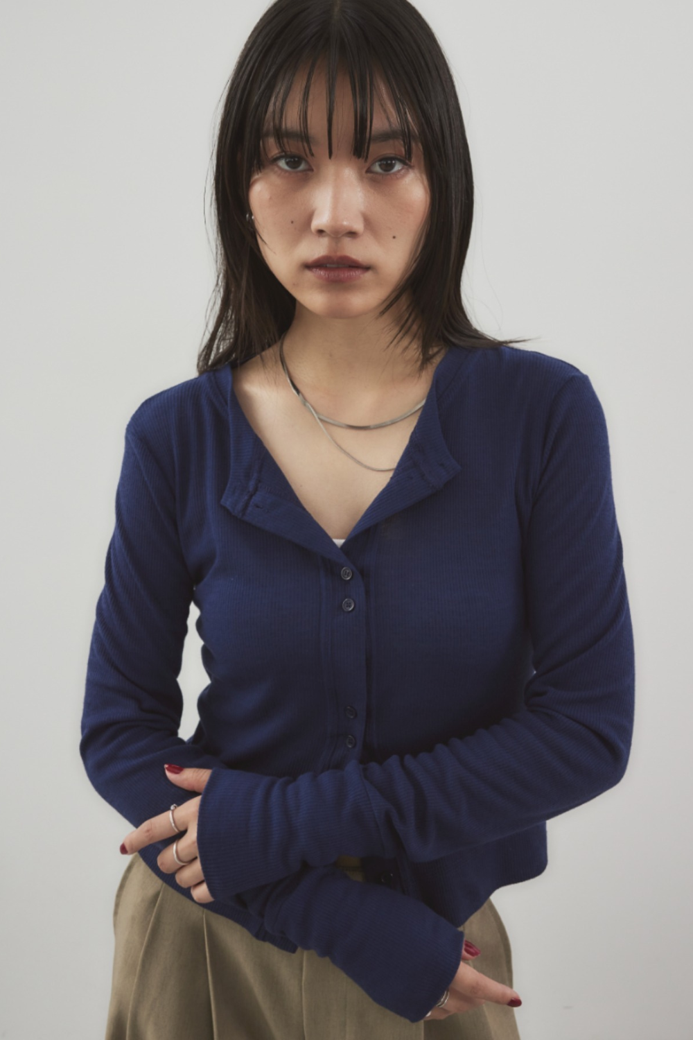Sheer rib cardigan