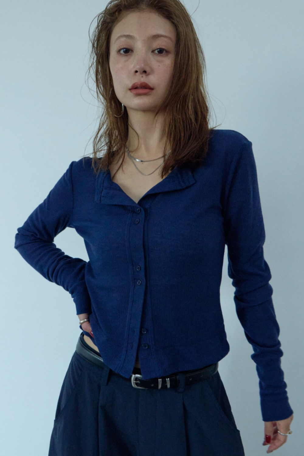 Sheer rib cardigan