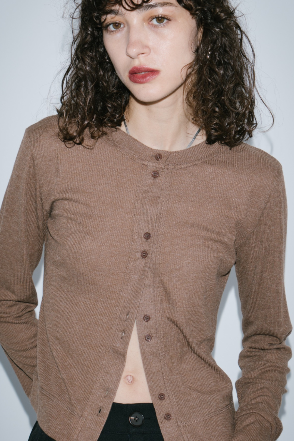 Sheer rib cardigan