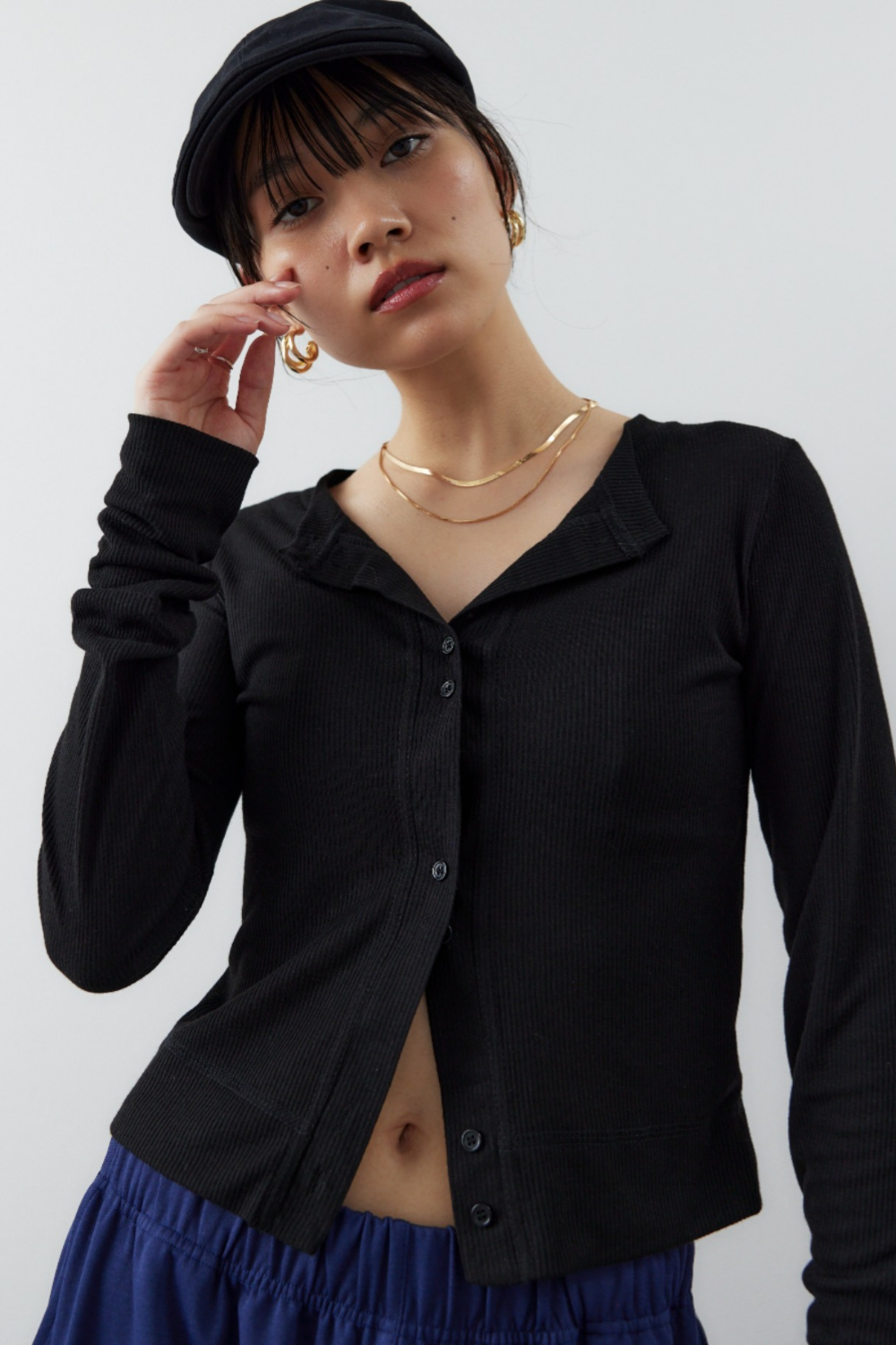 Sheer rib cardigan