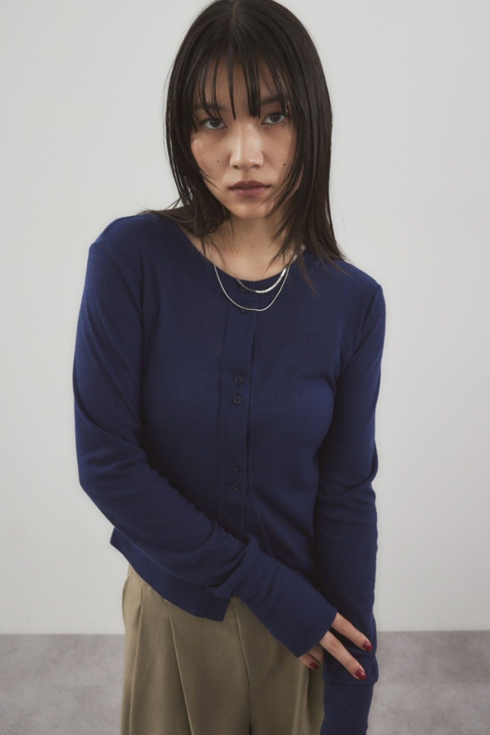 Sheer rib cardigan