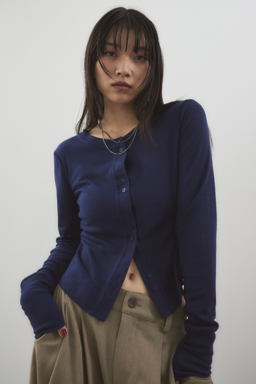 Sheer rib cardigan