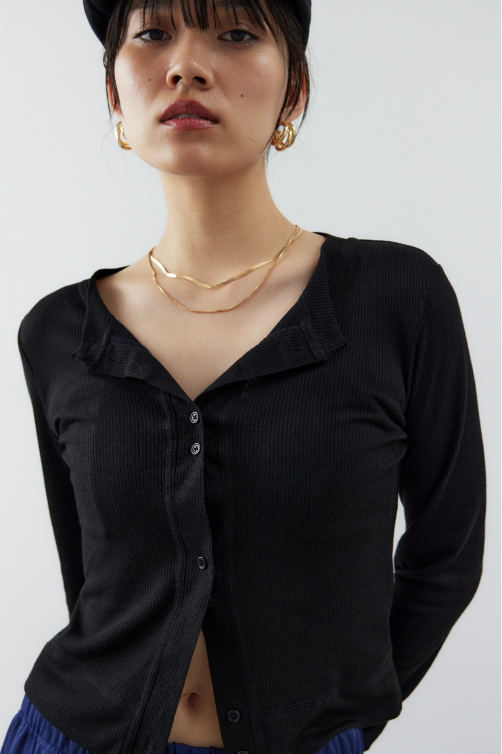Sheer rib cardigan