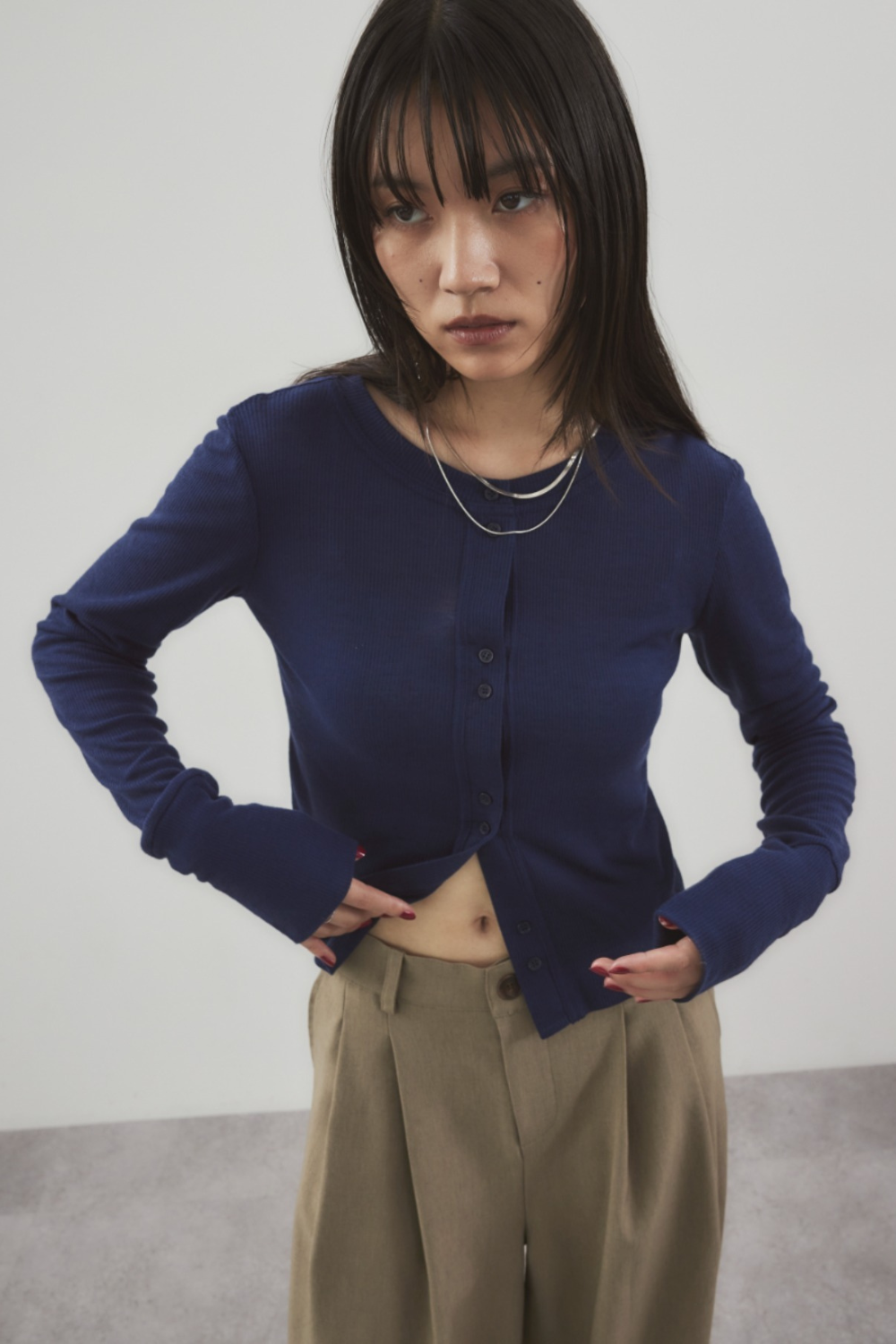 Sheer rib cardigan