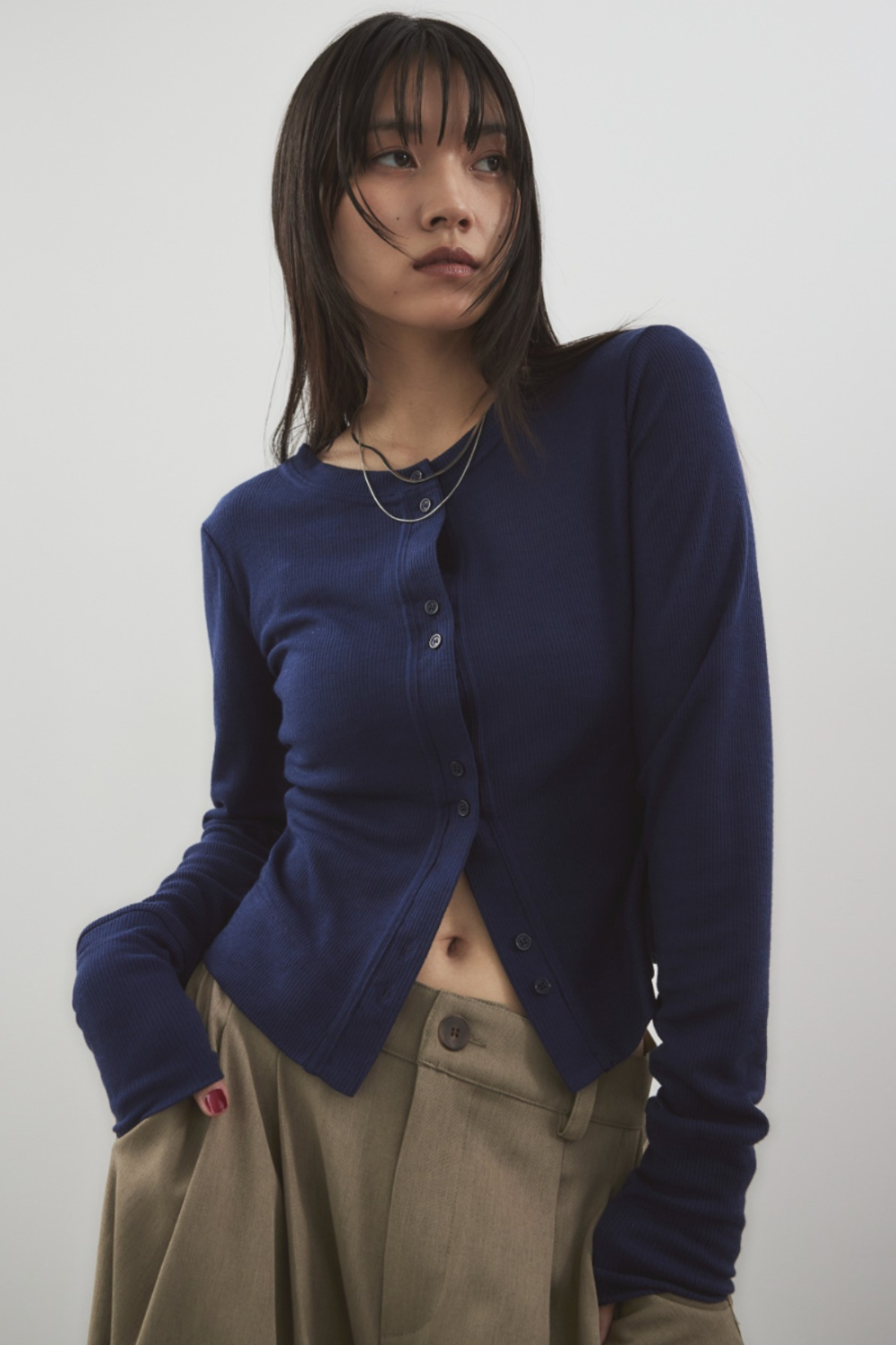 Sheer rib cardigan