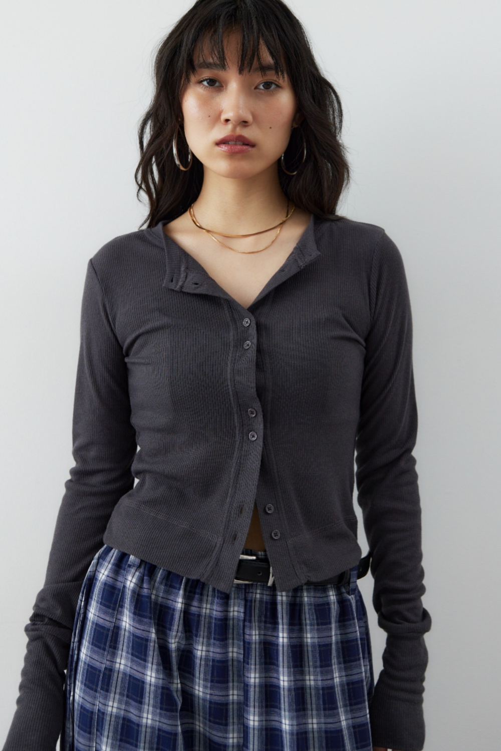 Sheer rib cardigan